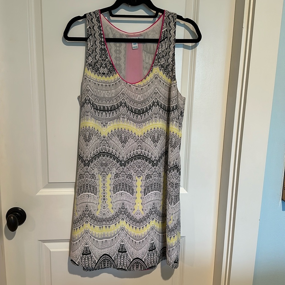 Silk sundress with hot pink details!